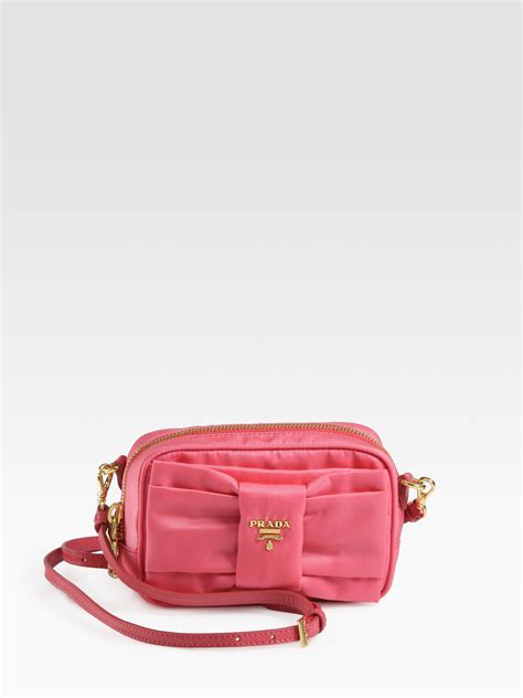 pink prada tessuto handbag|Prada pink nylon bag.